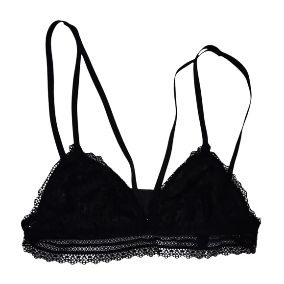 EUC Victoria's Secret Black Sz. S Unlined No Underwire Mesh/Lace Bra - Picture 3 of 7